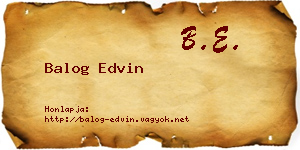 Balog Edvin névjegykártya